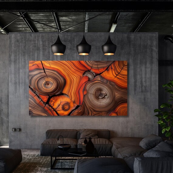 Wood Texture Wall Decor Wood Crack Abstract Natural Canvas Wall Art Great Design Solution Tree Ring Print of stump,Tree ring Canvas art gift
