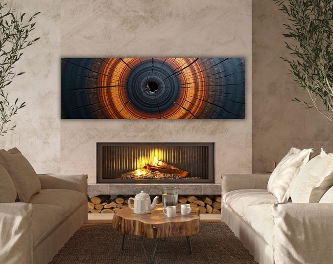 Tree Rings Canvas Wall Art - Elegant Natural Wood Design