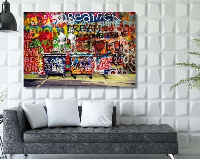 Banksy Graffiti Canvas Art – Street Art, Trendy Wall Decor
