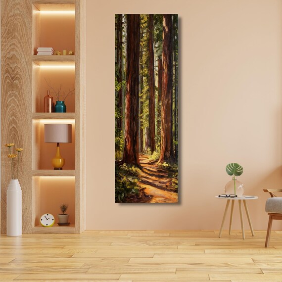 Panoramic Tree Rings Canvas Wall Art Elegant Natural Wall Art Great Design Solution for Echo Tree Ring Print of stump, Tree ring Canvas art