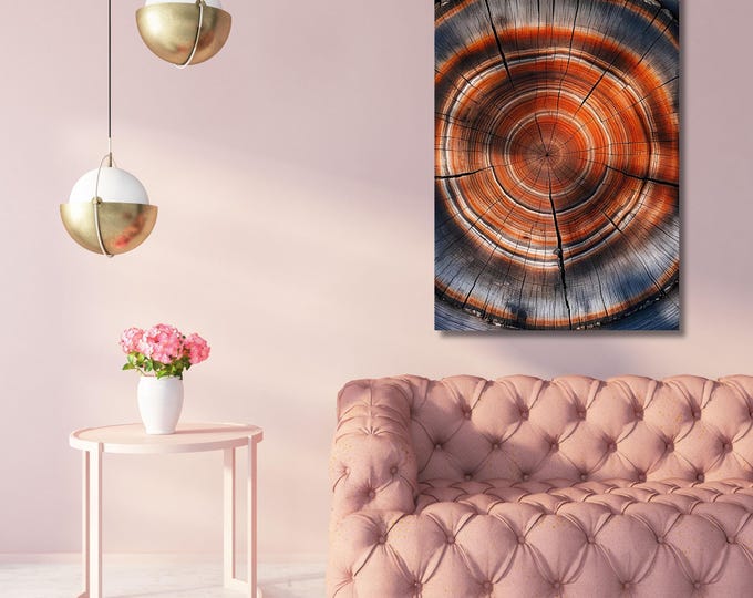 Tree Ring Stump Canvas Art, Abstract Wood Texture Wall Decor (Digital Download)