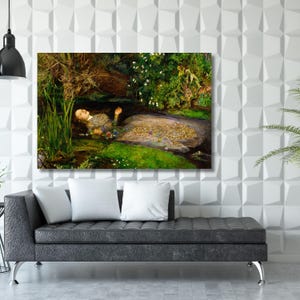 Ophelia by John Everett Millais Canvas Wall Art Pre-Raphaelite Woman Millais Reproduction Decor Millais Giclee Wall Art Decor Gifts art