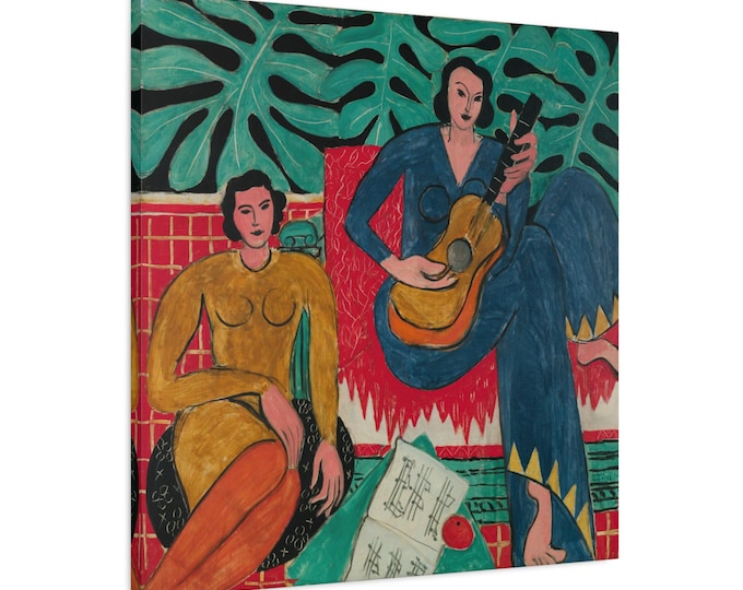 Henri Matisse Woman Playing Guitar Canvas Wall Art Abstract Female Musician Canvas Print Matisse Exhibition Art Living Room Decor Poster