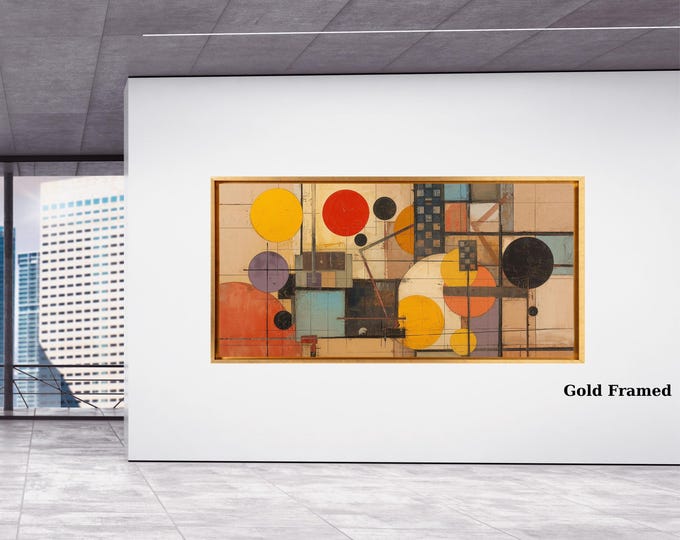 Kandinsky Style Canvas Art, Geometric Abstract Print, Modern Wall Decor