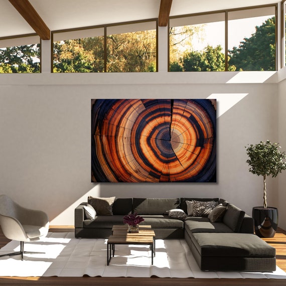 Wood Texture Wall Decor Wood Crack Abstract Natural Canvas Wall Art Great Design Solution Tree Ring Print of stump,Tree ring Canvas art gift