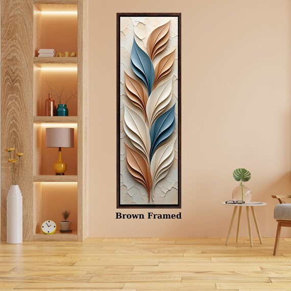 Long Narrow Canvas Wall Art Vertical Nature Print Tall Modern sun Tree or Mountain Wall Decor for Hallway,Entryway Small Space Styling Print