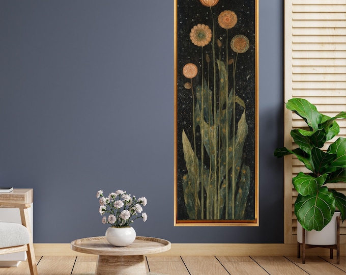 Narrow Vertical Wall Art: Modern Nature Scene (Canvas, Ready to Hang)