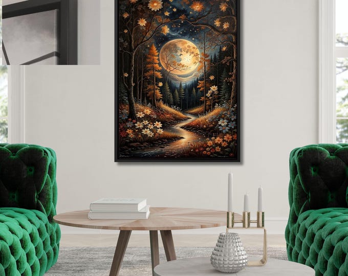 Pine Forest Wall Art: Rustic Mountain Scene (Canvas or Framed)