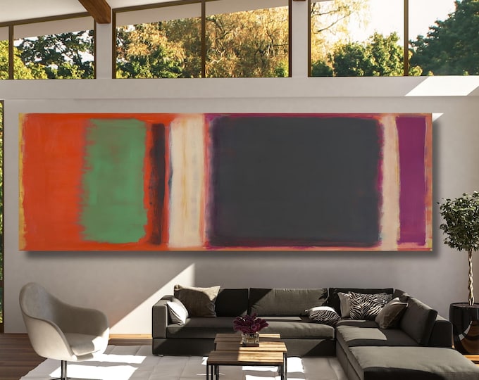 Panoramic Rothko Style Canvas Art Print: Large Wall Decor
