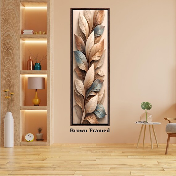 Long Narrow Canvas Wall Art Vertical Nature Print Tall Modern sun Tree or Mountain Wall Decor for Hallway,Entryway Small Space Styling Print