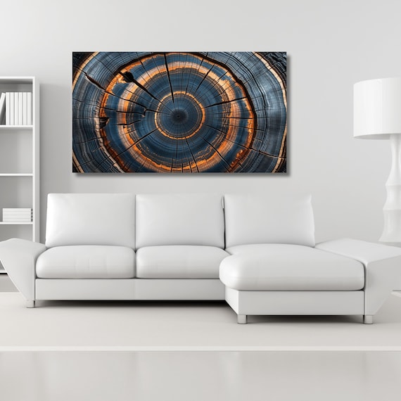 Colorful Tree Rings Canvas Wall Art Tree Rings Print Elegant Natural Wall Art  Echo Reduction  Modern Farmhouse Living Room Canvas Print