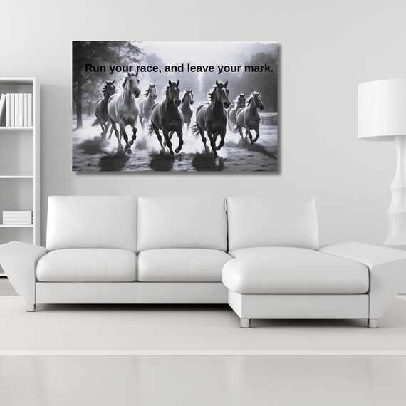 motivational quotes Canvas Wall Art Animal Painting Print,Housewarming Gift First Home decor Horse Poster Canvas Ready to Hang Horse poster