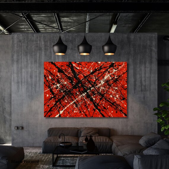 Pollock Style Canvas Wall Art, Abstract Drip Painting Print, Modern Splatter Art, Jackson Pollock Inspired Canvas, wall hangings Wall Decor