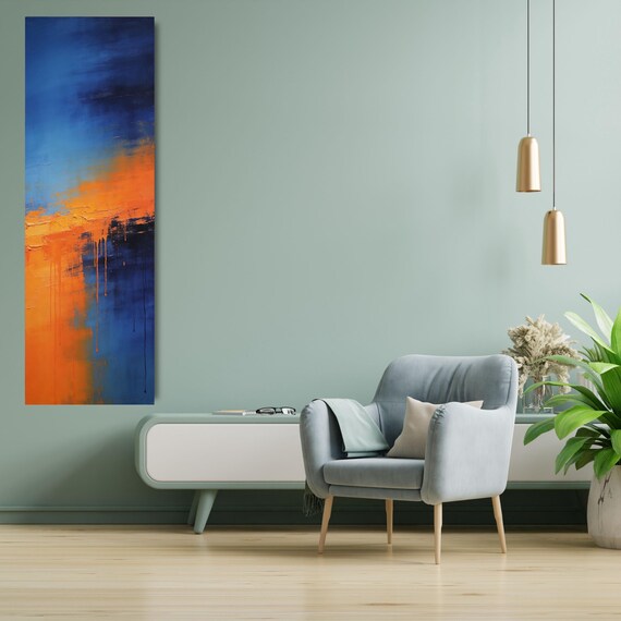 Long Narrow Canvas Wall Art Vertical Nature Print Tall Modern Mark Rothko Style Wall Decor for Hallway, Entryway or Small Space art