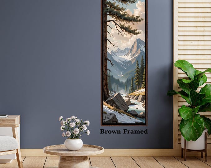 Long Narrow Canvas Art: Vertical Nature Scene (Entryway or Hallway)