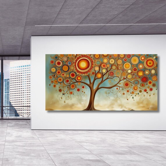 Gustav Klimt Style Tree of Life Canvas Wall Art Klimt Print, Klimt Canvas Poster, Gustav Klimt Poster, Klimt Exhibition Painting, Flower