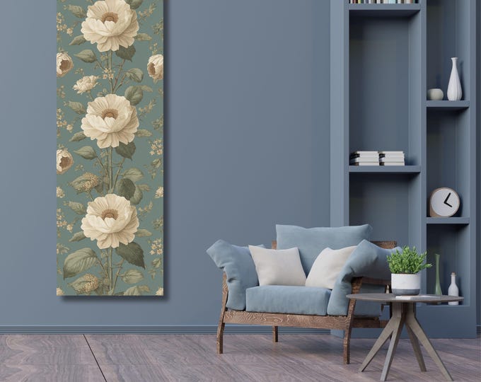 William Morris Canvas Print: Vintage Floral Design - Skinny Vertical Art