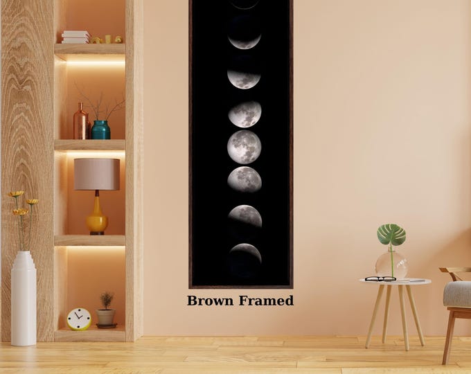 Moon Phases Canvas Wall Art – Lunar Eclipse Space Decor, Astronomy Print