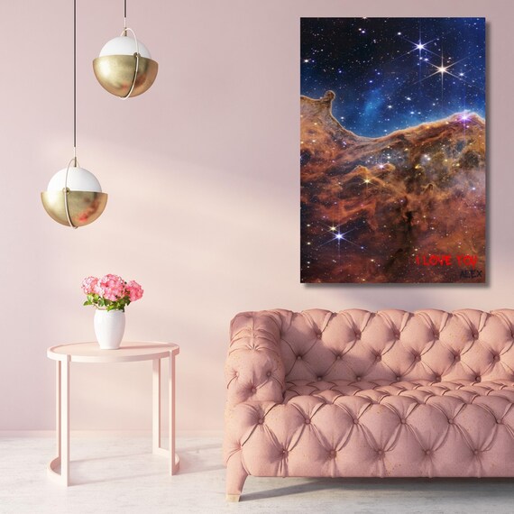 Personalized Name NASA Canvas Wall art, Custom Name Sign Printing, Gifts for Couples, Family Names, birthday gift, Christmas gift