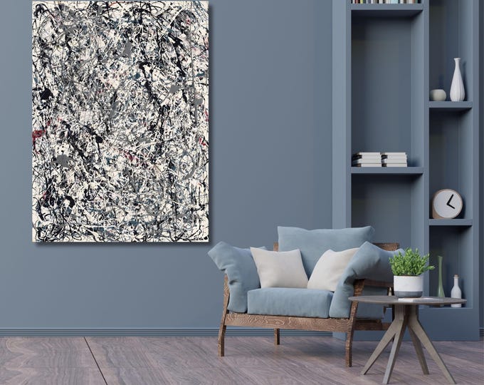 Jackson Pollock Number 19, 1948 Canvas Print, Abstract Expressionist Wall Art