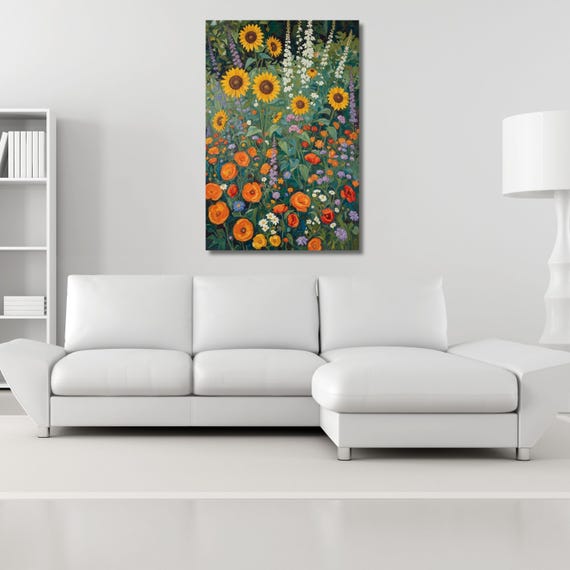 Klimt and Morris Style Forest Canvas Wall Art Botanical Print Vintage Nature Pattern Elegant Greenery Decor for Living Room or Bedroom Print
