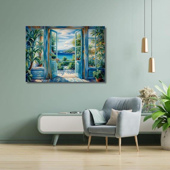 Open Window Henri Matisse Style Canvas Wall Art Henri Matisse Painting Sea Orange Matisse Window Klimt Canvas Oranges decor gift wall art