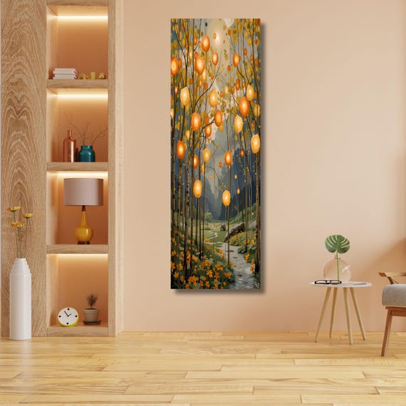 Vertical Canvas Print: Modern Tree, Hallway Nature Art