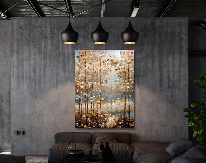 Abstract Wildflowers Canvas Print: Gustav Klimt Style Botanical Wall Art