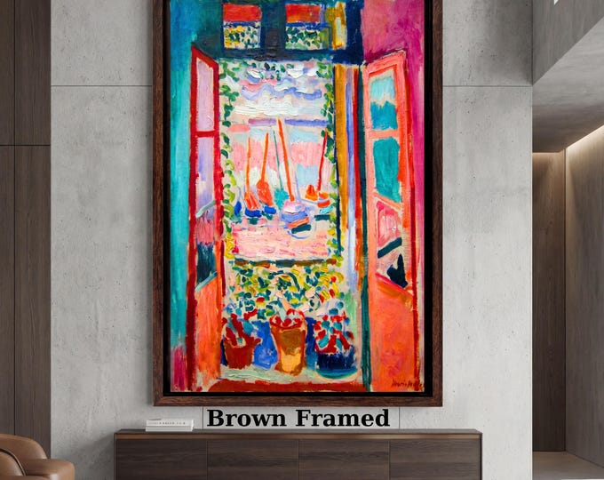 Matisse Open Window Print, Fauvist Sailboat Coastal Art, Colorful French Living Room Decor
