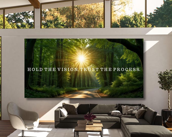 Hold The Vision Trust The Process Canvas Wall Art – Office Decor Print