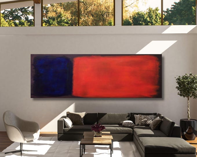 Panoramic Rothko Style Canvas Art: Large Wall Art, Vintage Print