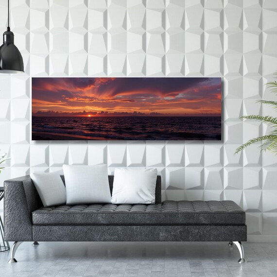 Tropical Sunset Ocean Canvas Print – Colorful Sky, Beach Decor