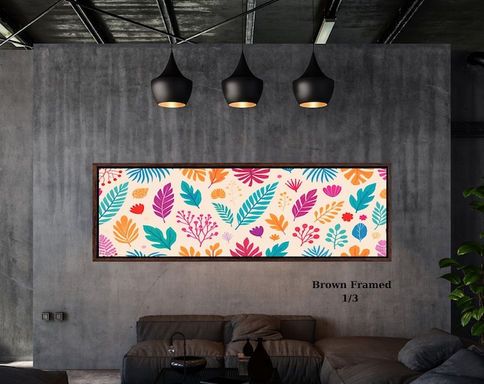 Panoramic Henri Matisse Style Colorful Flowers Canvas Print – Modern Floral Wall Art Decor
