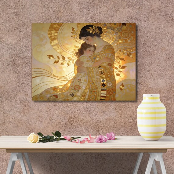 Gustav Klimt Mother and Child Style Canvas Klimt Wall Art Gustav Klimt Poster Modern Decor Art Gift Home Wall Decor Paint Tree Of Life Print