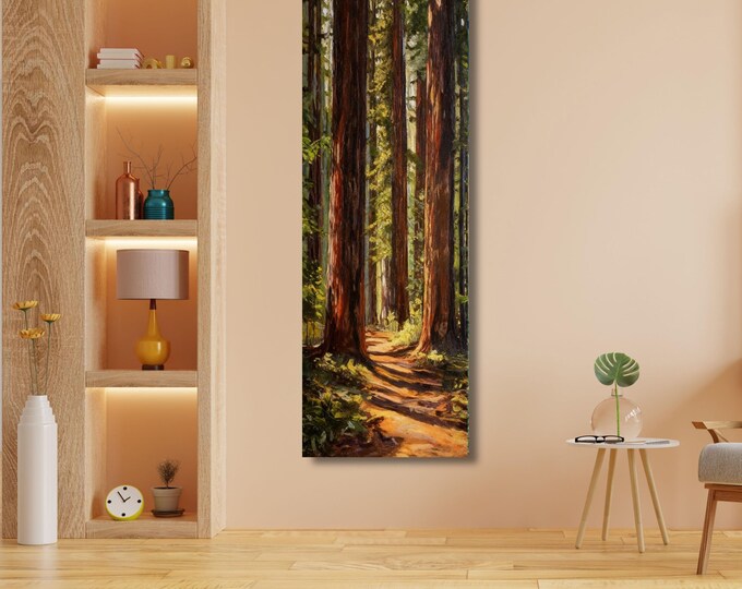 Tree Rings Canvas Print: Modern Nature Decor (Framed or Rolled)