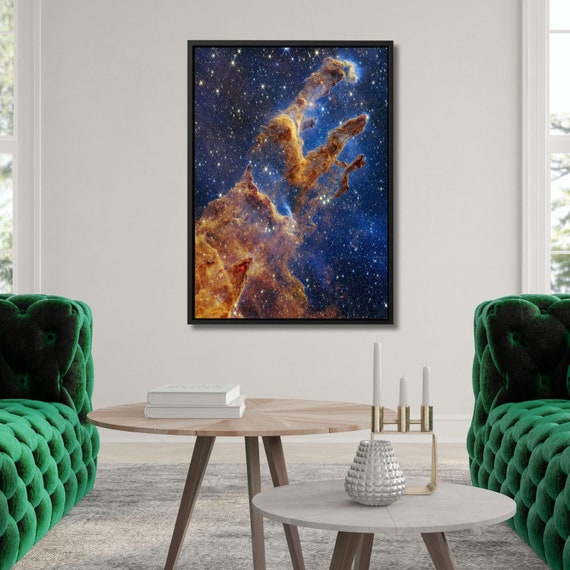 Pillars Of Creation Canvas Wall Art, NASA First Image Trendy Canvas Wall Art Carina Nebula NASA Deep Field Poster Space Landscape Wall Art