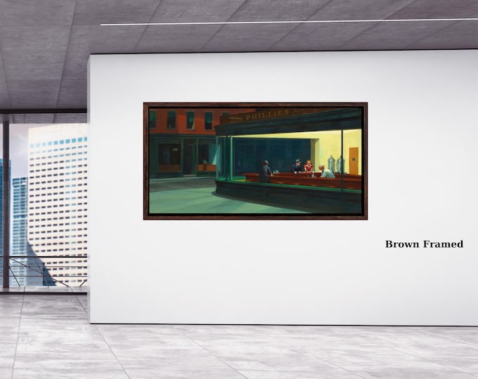 Edward Hopper Nighthawks Canvas Art, Realism American Scene Print