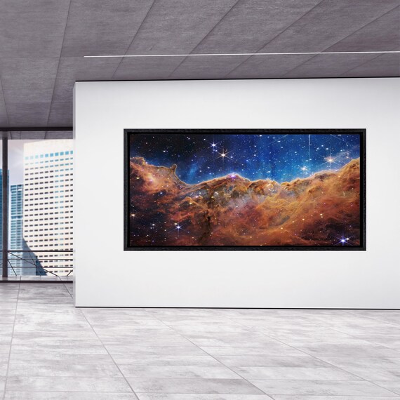 Carina Nebula Deep Field Canvas Wall Art,NASA Canvas Wall Art,Cosmic Cliffs Artwork Canvas James Webb Space Telescope First Images Poster