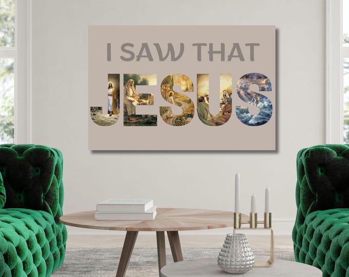 Jesus Life Scenes Canvas Wall Art, Contemporary Faith Collage (Digital Download)