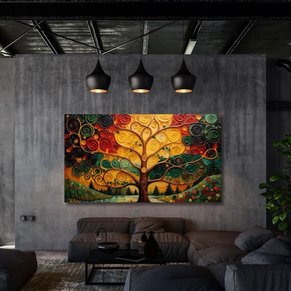 Tree of life Gustav Klimt Canvas Wall Art,Tree of life Framed Wall Art,Tree of life Poster, Extra Large Wall Art Tree of life Ready to Hang