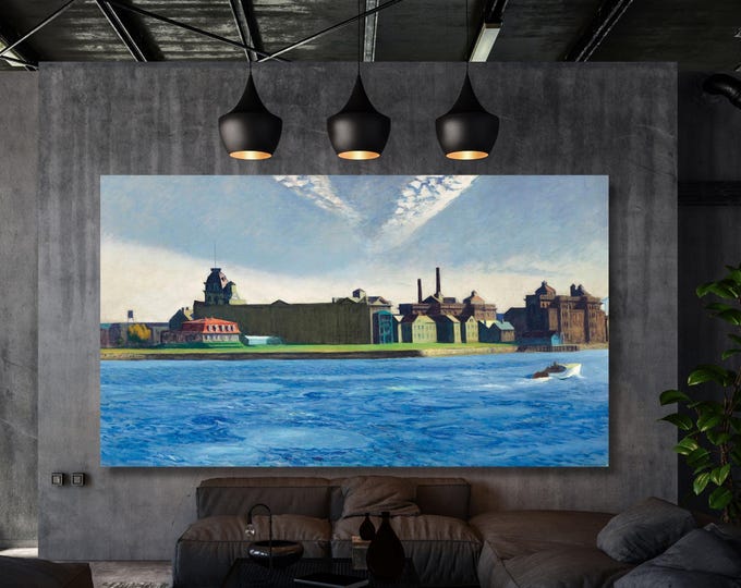 Blackwell's Island Canvas: Edward Hopper 1928 - Gallery Wall Art