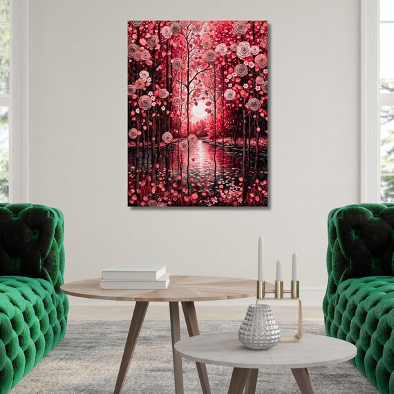 Gustav Klimt Inspired Magical Forest Art Wildflower Klimt Canvas Wall Art Klimt Print Klimt Canvas art, Gustav Klimt Poster Klimt Exhibition