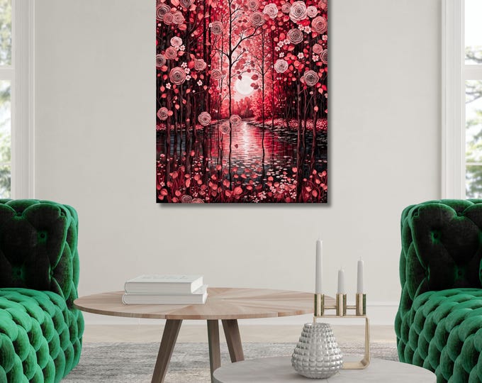 Gustav Klimt Inspired Magical Forest Art Wildflower Klimt Canvas Wall Art Klimt Print Klimt Canvas art, Gustav Klimt Poster Klimt Exhibition