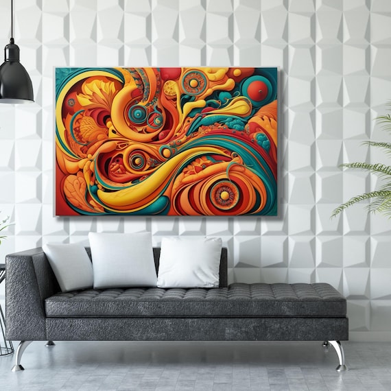 Surrealism Canvas Wall Art emotional intelligence, dali  canvas, aesthetic roomdecor, salvador dali Canvas Panoramic Sunset Canvas Wall Art