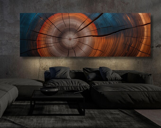 Tree Rings Wall Art: Panoramic Natural Canvas - Eco Friendly
