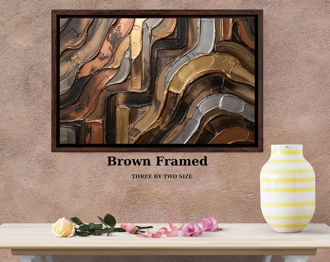 Textured Abstract Canvas Print, Modern Neutral Wall Art, Living Room Decor