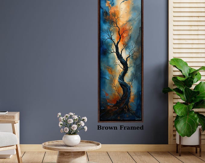 Vertical Nature Wall Art: Sun and Mountain Scene (Canvas, Ready to Hang)