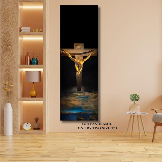 Salvador Dali Christ of Saint John of the Cross Canvas, 1951 Religious Art Print, Surrealism Jesus Wall Art, Christian Home Decor gift art
