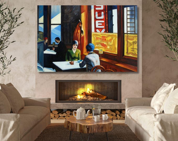 Canvas Wall Art Print: Edward Hopper Chop Suey - Vintage Realism