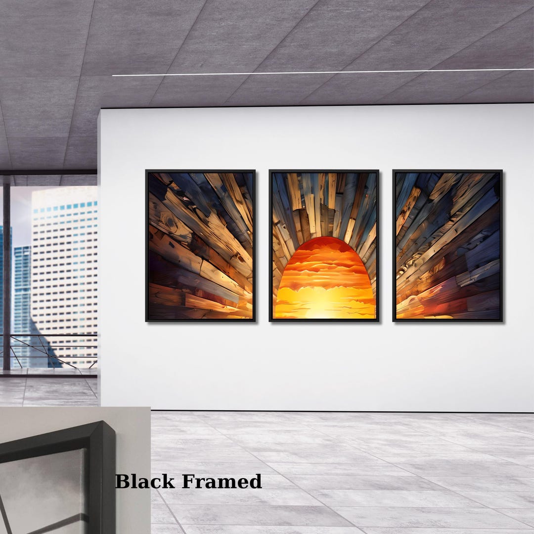 Sunrise Canvas Wall Art: Set of 3 Wooden Sunshine Prints - Etsy